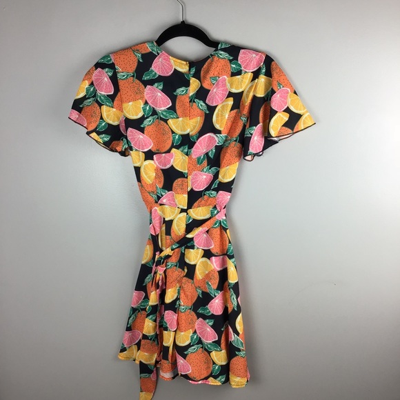 Shein Fruit Print Belted Flare Dress - Picture 7 of 8